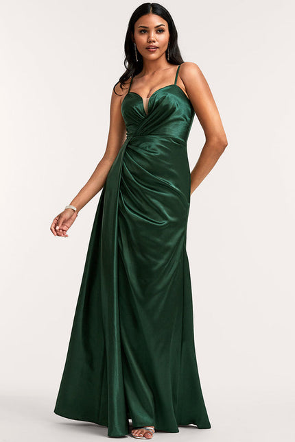 Robe Vert Kaki Satin - gallery 4