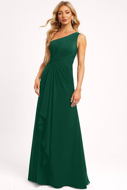 Robe Élégante Asymétrique Verte Chic - gallery 3