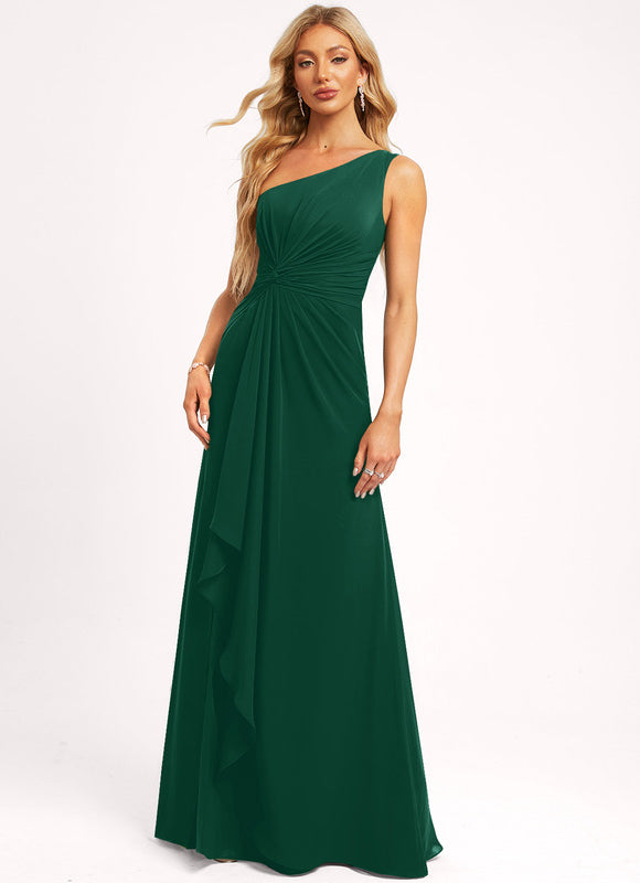 Robe Élégante Asymétrique Verte Chic - gallery 3