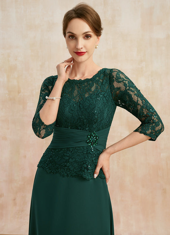 Robe Élégante En Dentelle Verte - gallery 1