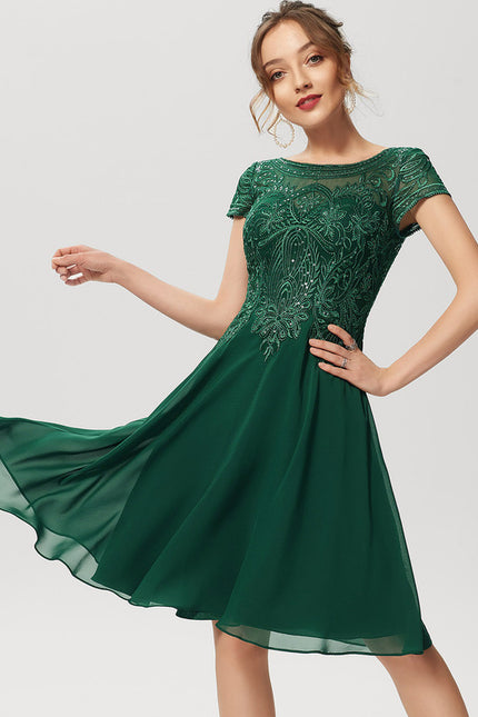 Robe De Soirée Dentelle Verte - gallery 1