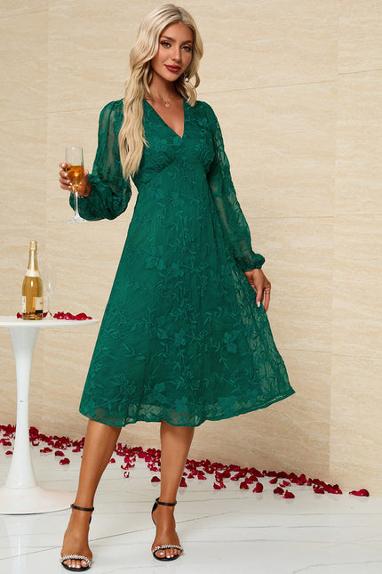 Robe Verte Florale Chic Élégante