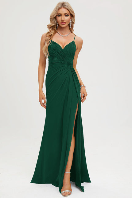 Robe Élégante Mousseline Verte Chic - gallery 8