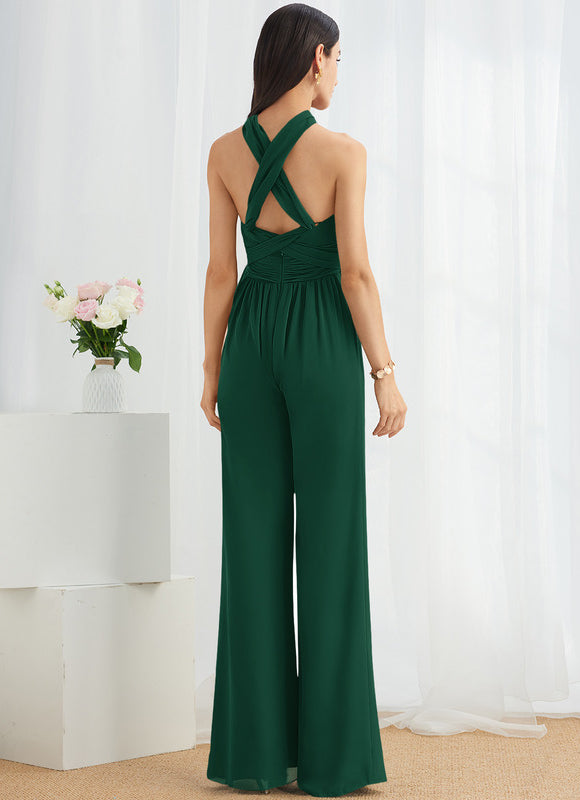 Robe Longue Vert Émeraude À Col Bénitier - gallery 7