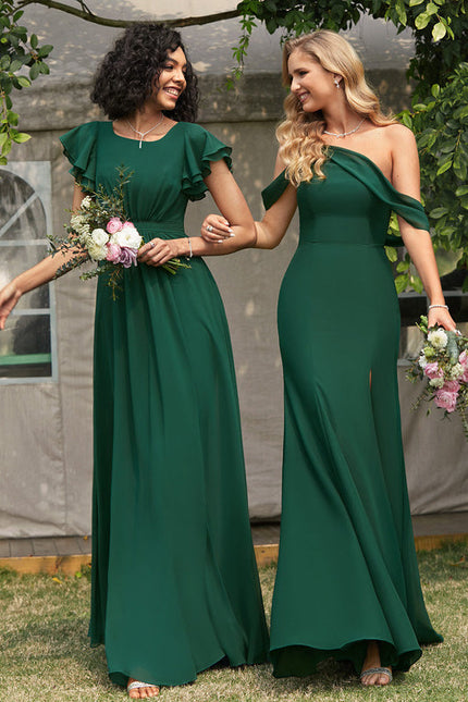 Robe Élégante Asymétrique Verte Chic - gallery 9