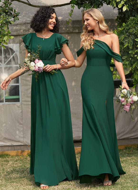 Robe Élégante Asymétrique Verte Chic - gallery 9