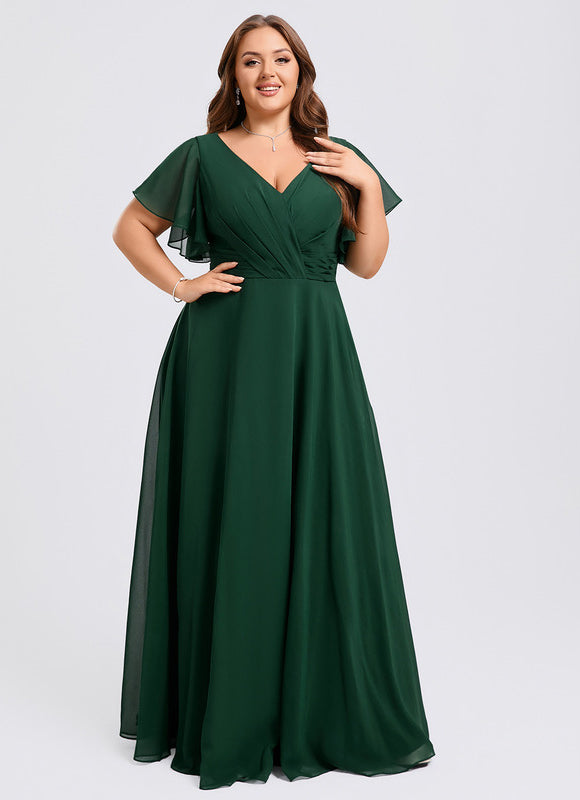 Robe Demoiselle D'Honneur Volants Verts - gallery 8