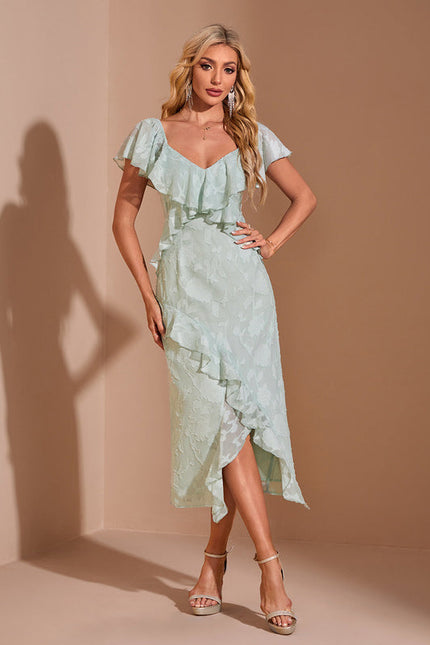 Robe Fluide À Volants Délicats
