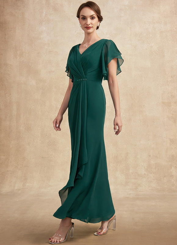 Robe Fluide Chic Col V Émeraude - gallery 4