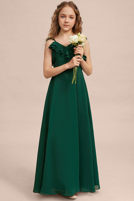 Robe Demoiselle D'Honneur Volants Verts - gallery 1