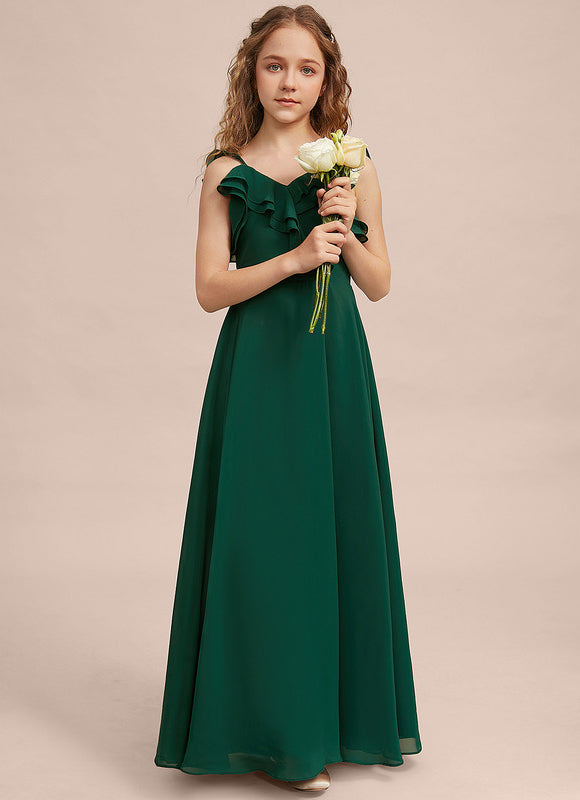 Robe Demoiselle D'Honneur Volants Verts - gallery 1