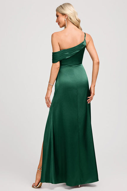 Robe Longue Asymétrique Verte - gallery 5
