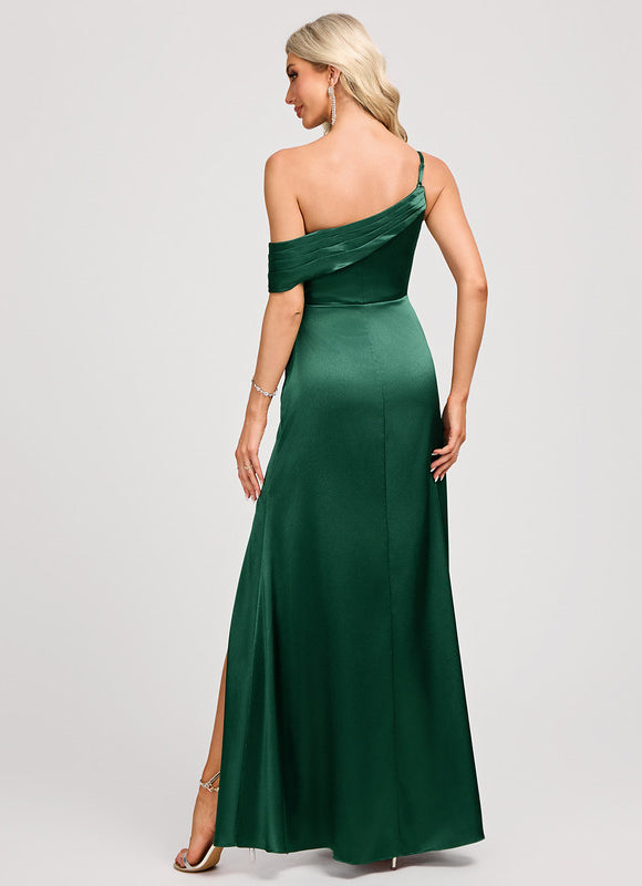 Robe Longue Asymétrique Verte - gallery 5