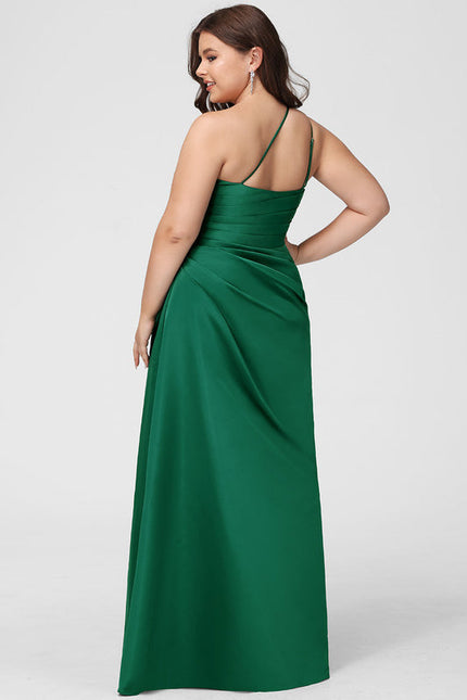 Robe Satinée Chic Fendue Émeraude - gallery 6