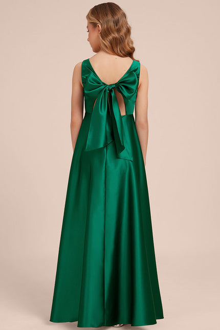 Robe Demoiselle D'Honneur Vert Satin - gallery 4