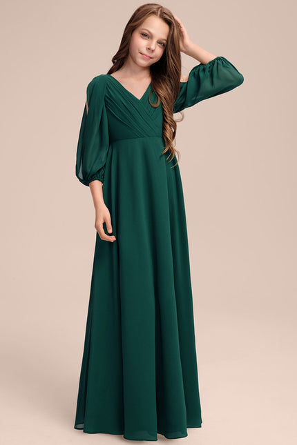 Robe Verte Manches Bouffantes - gallery 5