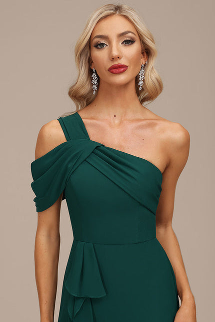 Robe Élégante Asymétrique À Volants - gallery 3