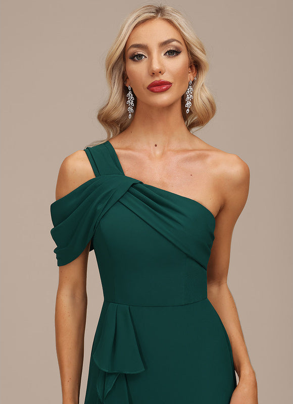 Robe Élégante Asymétrique À Volants - gallery 3