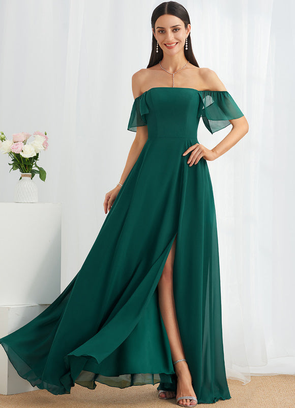 Robe Longue Vert Émeraude À Fente