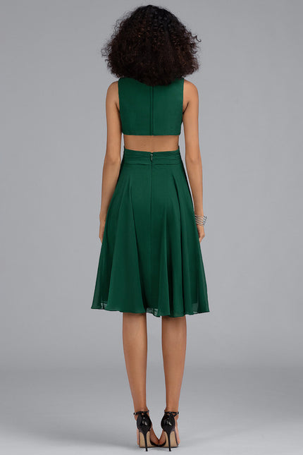 Robe Trapèze Chic Émeraude Fluide - gallery 6