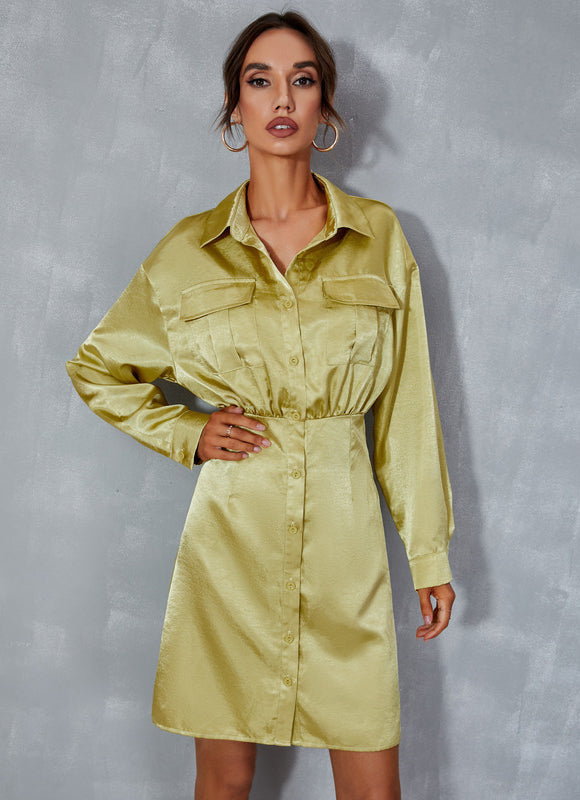 Robe Chemise Verte Femme - gallery 4