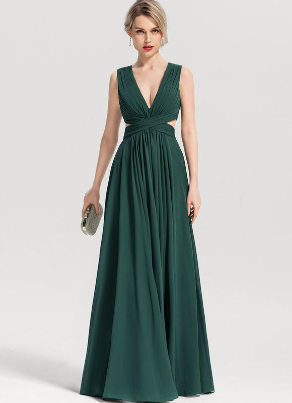 Robe Longue Vert Émeraude Dos Nu