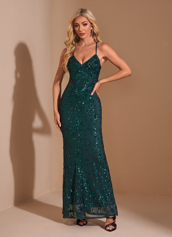 Robe Sirène Chic Vert Émeraude - gallery 5