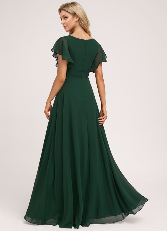 Robe Demoiselle D'Honneur Volants Verts - gallery 5