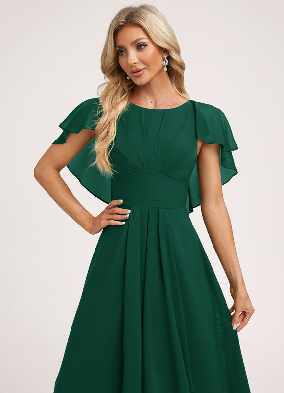 Robe Longue Vert Émeraude À Volants - gallery 4