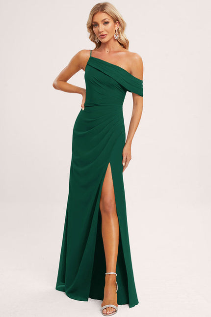 Robe Longue Vert Émeraude Fendue - gallery 4