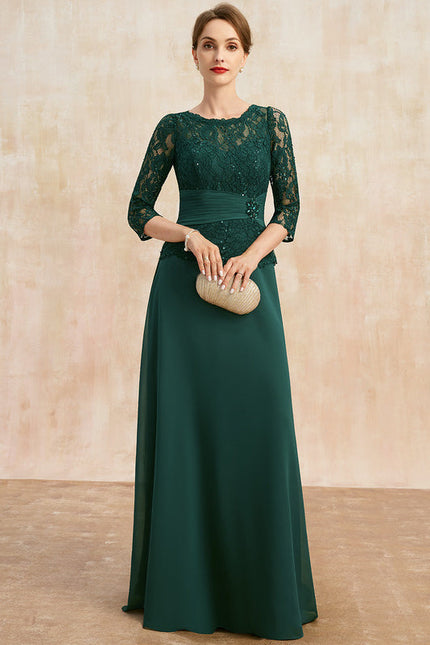 Robe Élégante En Dentelle Verte - gallery 3