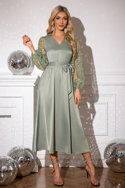 Robe Vert D'Eau Satin - gallery 4