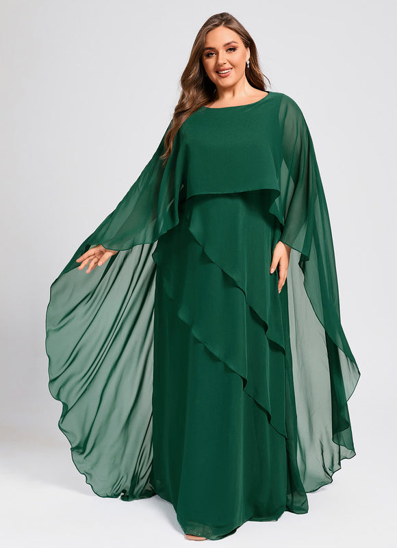 Robe Fluide Chic À Manches Cape - gallery 7