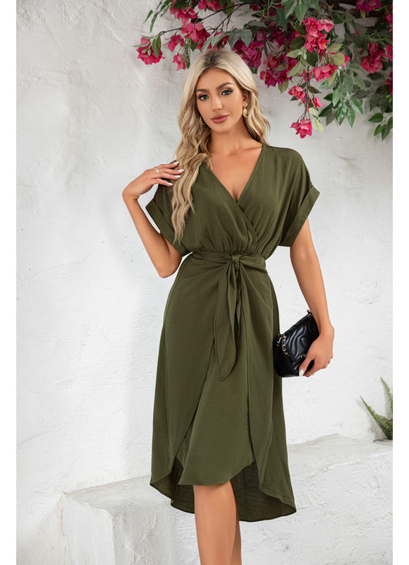 Robe Vert Olive Habillée - gallery 1