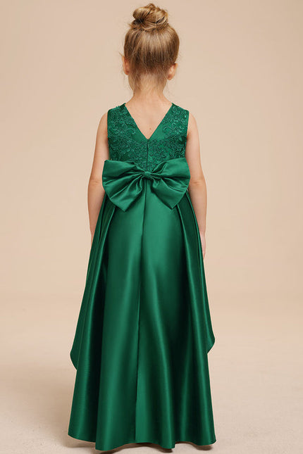 Robe Enfant Chic Asymétrique Verte - gallery 5