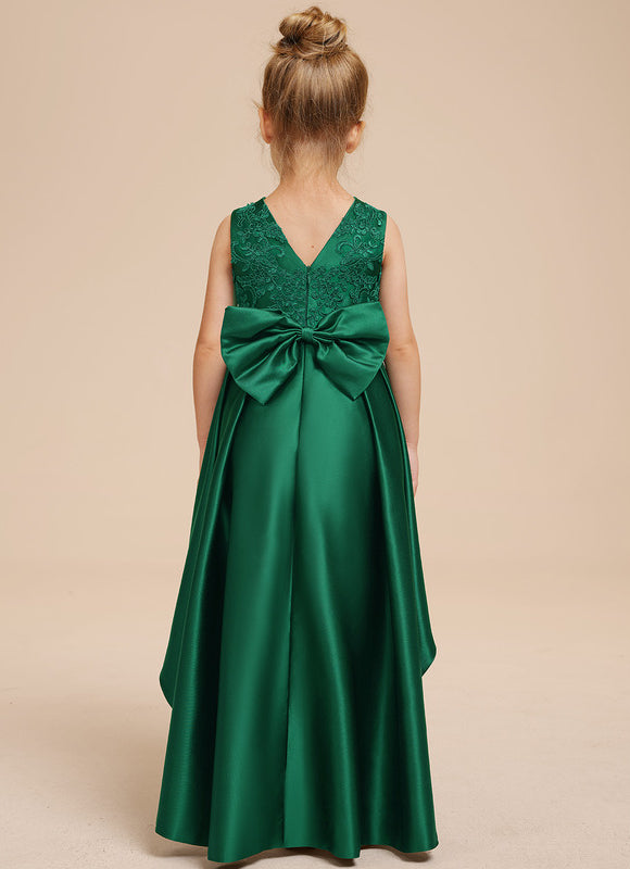 Robe Enfant Chic Asymétrique Verte - gallery 5