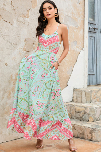 Robe Boheme Vert D'Eau