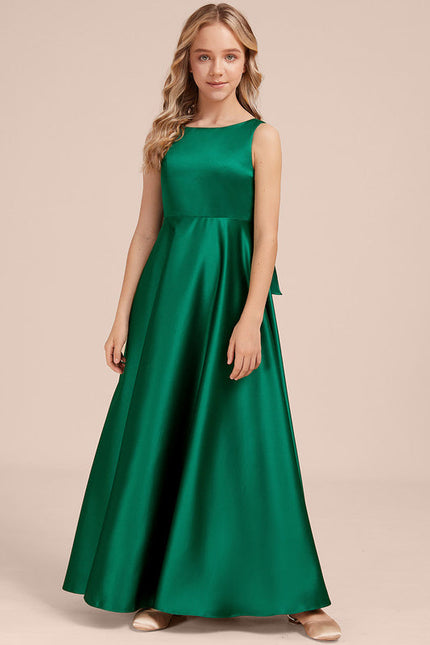 Robe Demoiselle D'Honneur Vert Satin