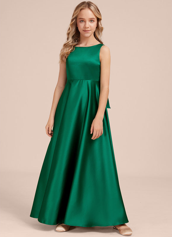 Robe Demoiselle D'Honneur Vert Satin