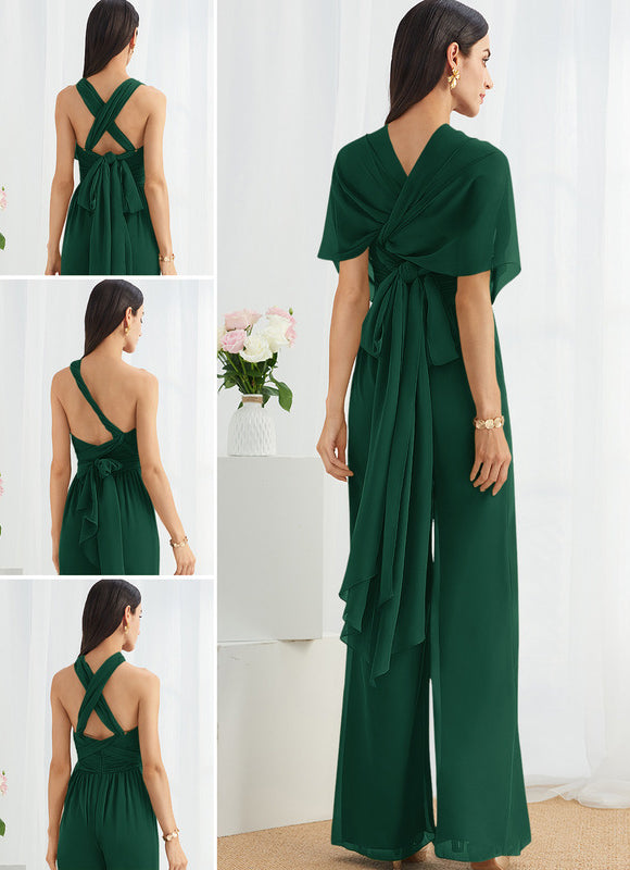 Robe Longue Vert Émeraude À Col Bénitier - gallery 1