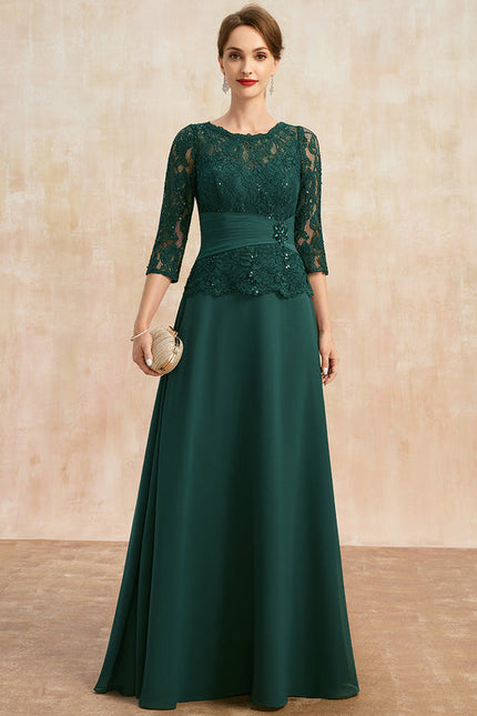 Robe Élégante En Dentelle Verte