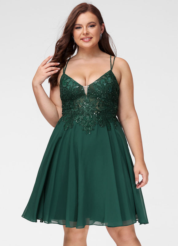 Robe Trapèze Verte Satinée - gallery 6