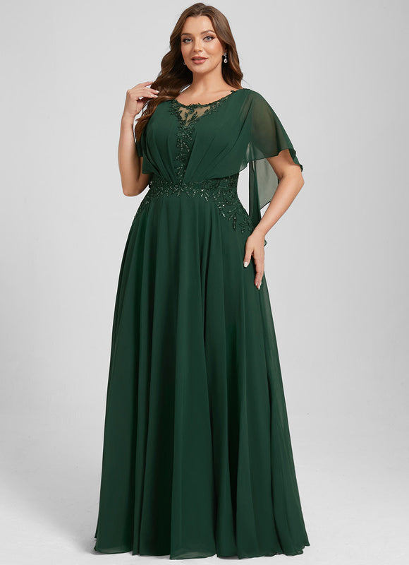 Robe Élégante Verte À Cape - gallery 7