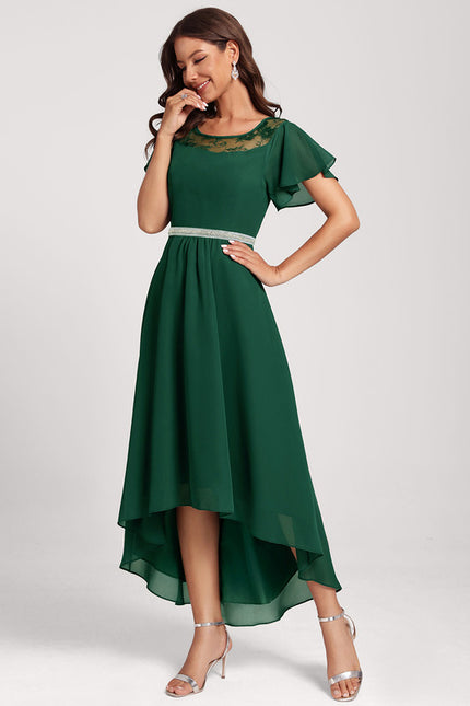 Robe Chic Dentelle Verte Fluide - gallery 2