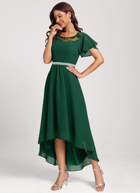 Robe Chic Dentelle Verte Fluide - gallery 2