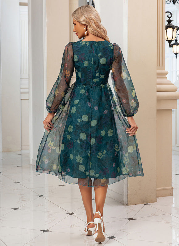 Robe Midi Organza Fleurs Délicates - gallery 5