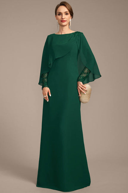 Robe Élégante À Manches Cape Verte - gallery 2