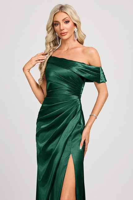 Robe Longue Asymétrique Verte - gallery 4