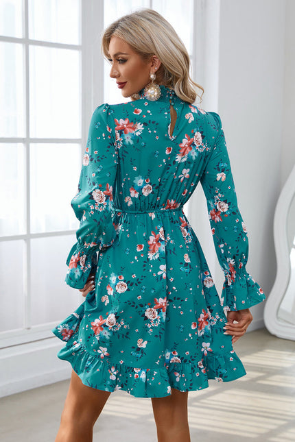 Robe Verte Fleurs Blanches - gallery 5