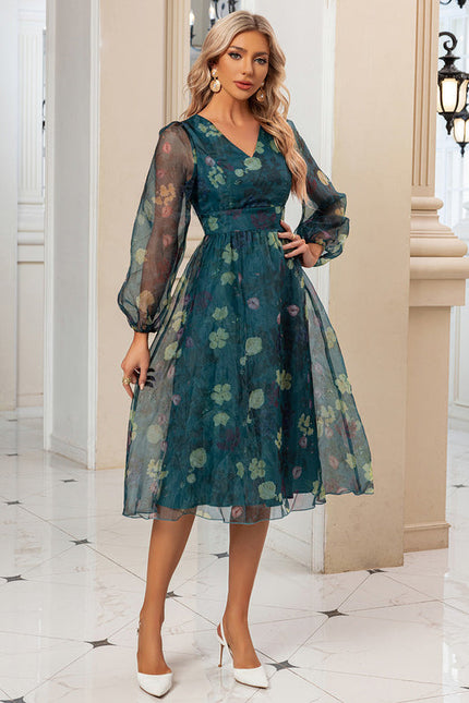 Robe Midi Organza Fleurs Délicates